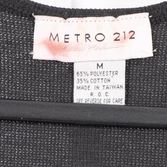 Metro 212 VTG Sweater Vest M Womens Black Button Front Long Pockets Cotton Blend - Picture 4 of 5